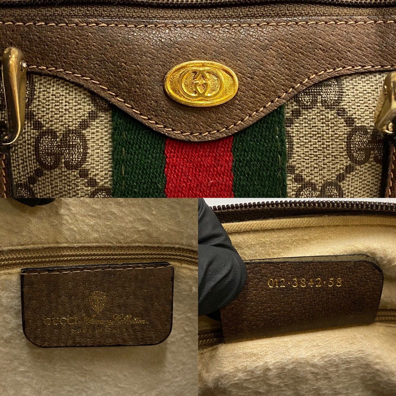 極 美品 GUCCI グッチ オールドグッチ シェリーライン GG ロゴ 金具