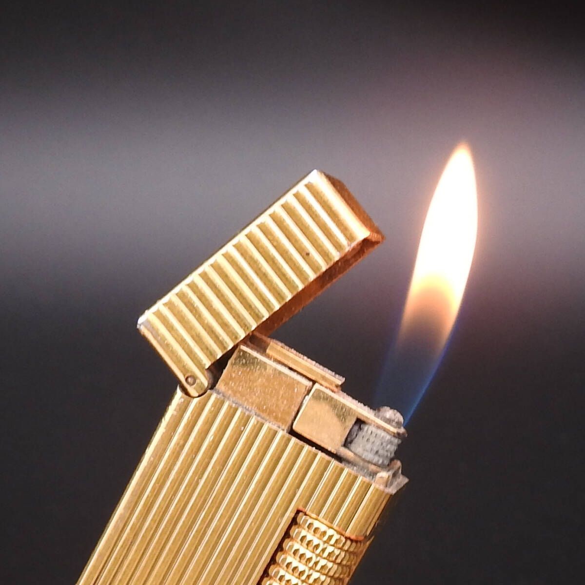 着火 済み dunhill ダンヒル ローラーガスライター ストライプ柄 ゴールド ヴィンテージ メンズ ️