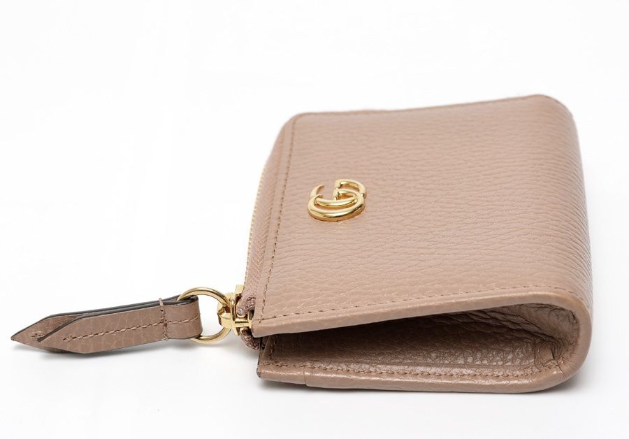 GUCCI 644406 ベージュ系レザーL字ファスナーコインケース