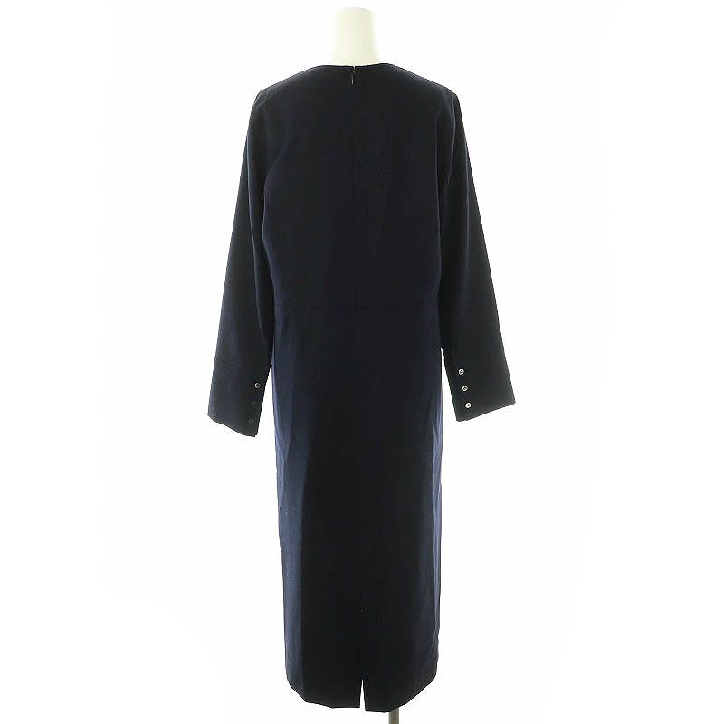 YOKO CHAN❤️ロングスリーブワンピース　38 ヨーコチャン YOKO CHAN ロングスリーブワンピース ウール 38 紺 /MI