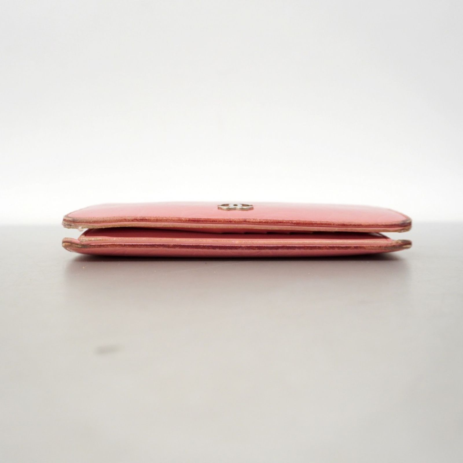 シャネル(Chanel) シャネル 長財布 カメリア ラムスキン ピンク