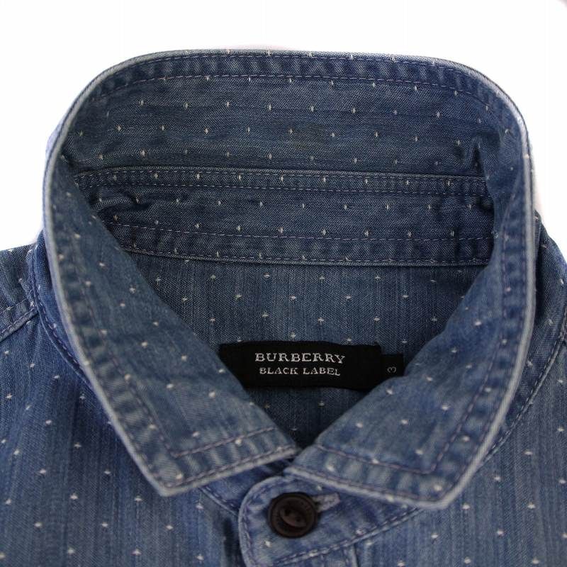 BURBERRY デニム長袖シャツ　フロントジップ バーバリーブラックレーベル BURBERRY BLACK LABEL デニムシャツ