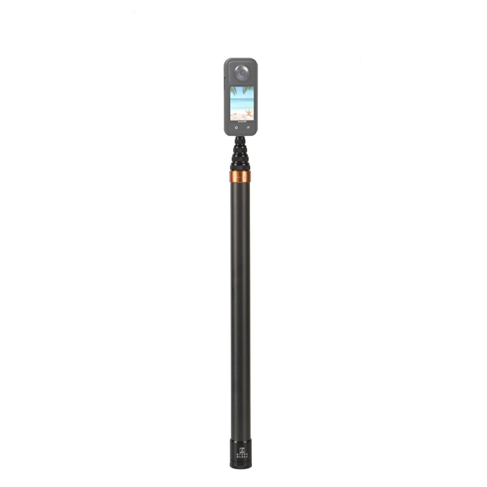 【特価セール】1/4インチネジ に対応 パノラマカメラ Rカメラ X/ONE/EVO/ONE ONE X2/Insta360 X3/ONE アクションカメラ交換用 Insta360 長さ調節可能 見えない自撮り棒 超長い 3m自撮り棒