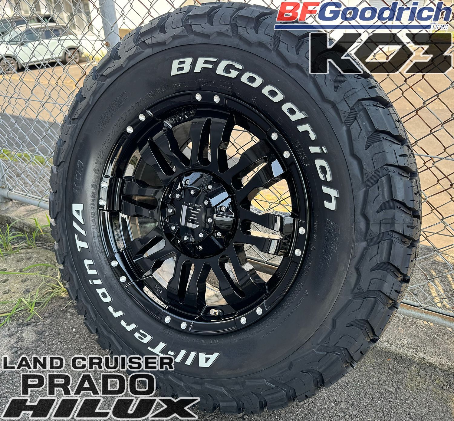 プラド150/120 新品タイヤホイールセット 17インチ Balano BF Goodrich KO3 ホワイトレター 265/70R17 275/70R17  - メルカリ