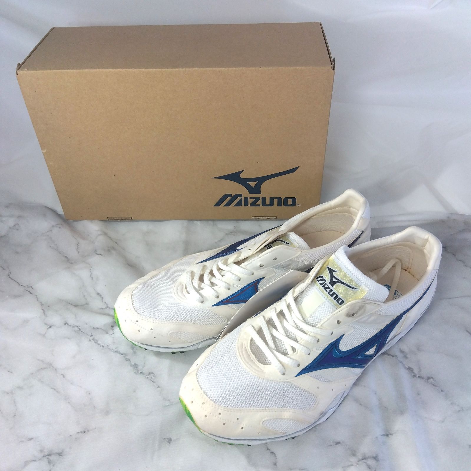 Mizuno ランニングシューズ ウェーブクルーズGE 27cm 白/青 日本製 
