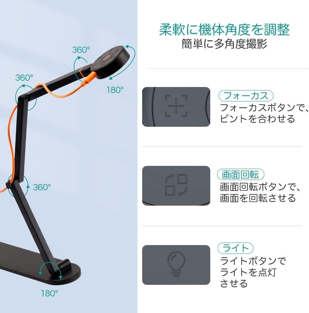 セール】iOCHOW カメラ 書画カメラ 書がカメラ 実物投影機:500万画素
