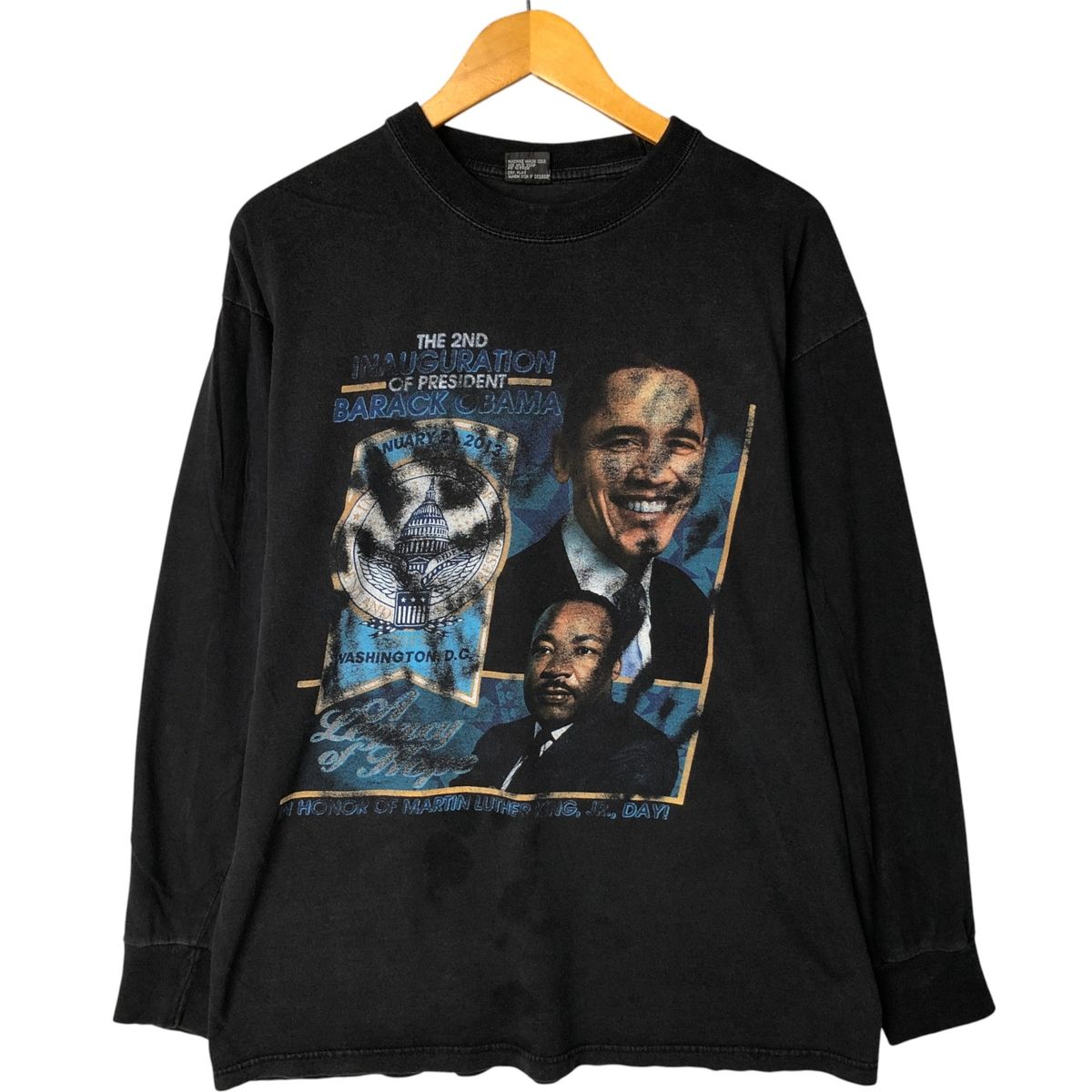 古着 GEMROCK キング牧師 バラクオバマ ロングTシャツ ロンT メンズXXL相当|eaa583669