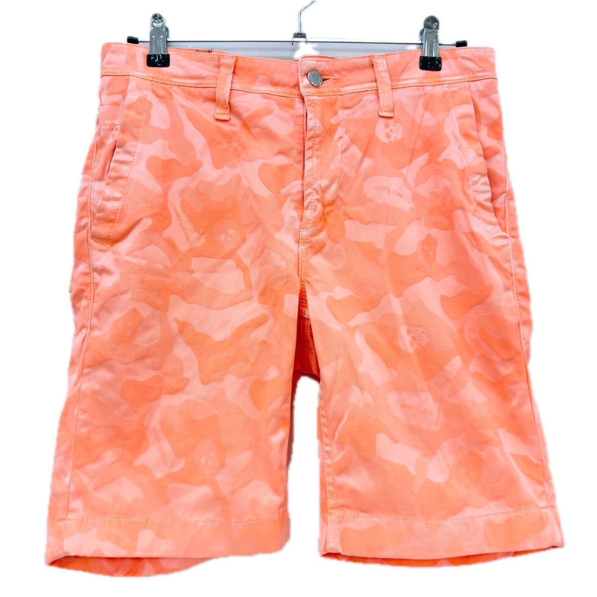 ☆特価☆マークアンドロナ ハーフパンツ オレンジ カモフラ 迷彩
