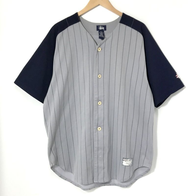 ※希少　STUSSY ストライプ ベースボールシャツ STUSSY ステューシー ベースボールシャツ 半袖 ゲームシャツ