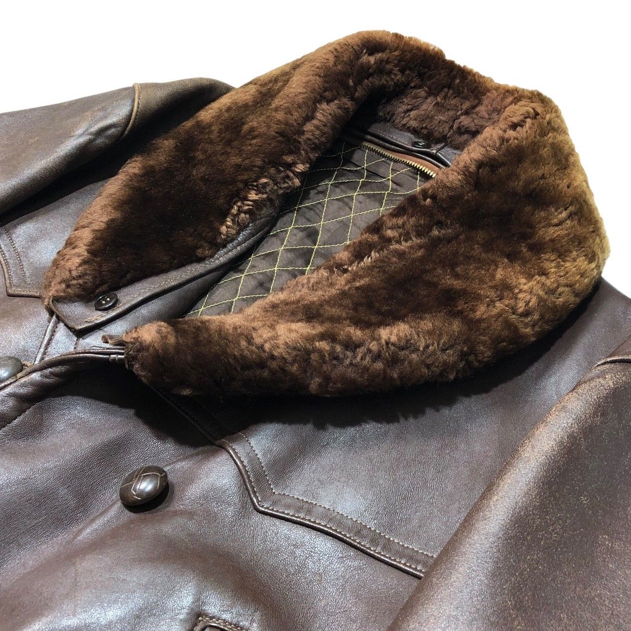 VINTAGE(ヴィンテージ) 60's ～ shearling fur leather gang coat ...