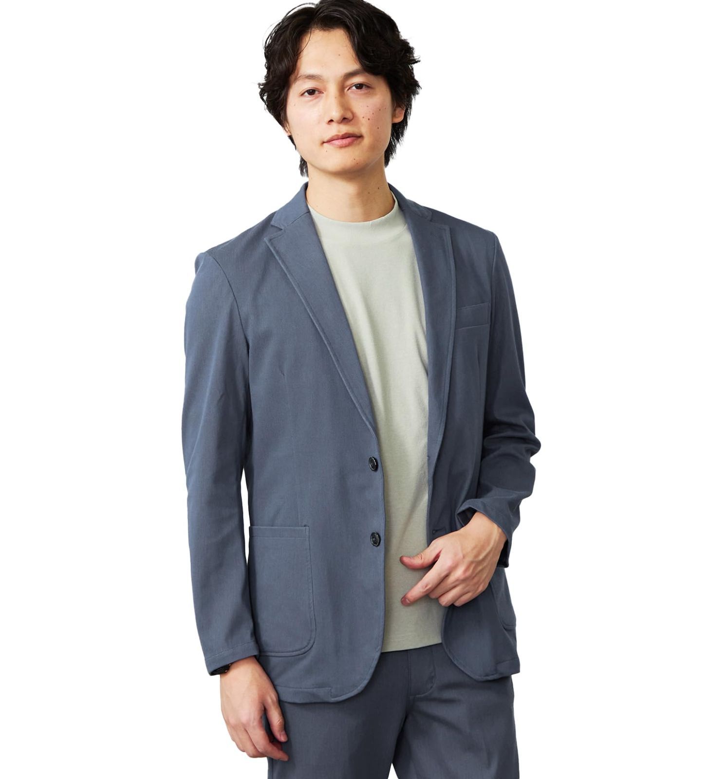 Size XL_Color ブルーグレー エドウィン アウター デニスラエアー テーラードジャケット 大きいサイズ EDB83R メンズ BLUE GRAY