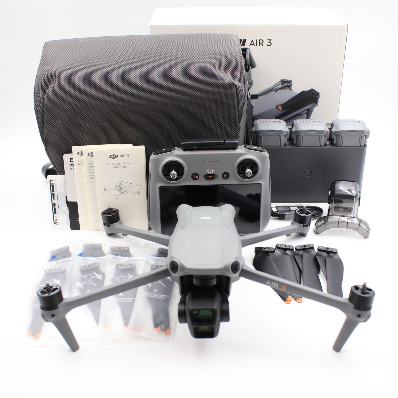 充電回数5回以下 DJI Air 3 Fly More Combo コンボ ドローン スクリーン搭載DJI RC 2送信機付属