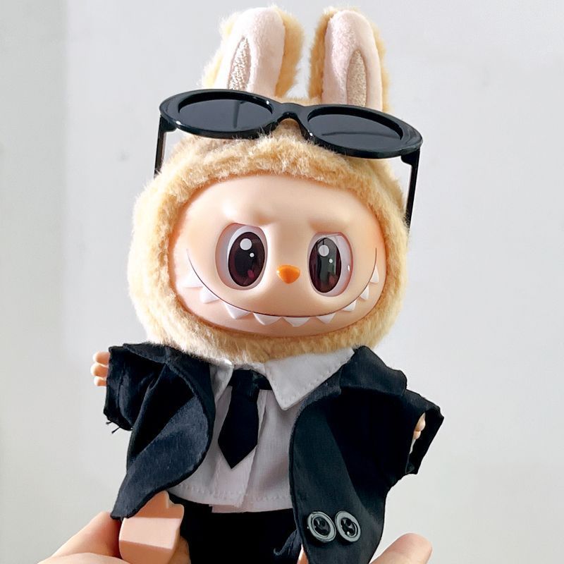 ラブブ labubu ぬいぐるみ服着せ替え服　5点セット　ブラックコーデかこいい LABUBU ラブブ ぬいぐるみ服 黒 着せ替え コスチューム｜Yahoo