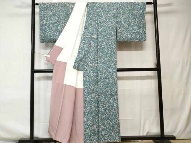 平和屋着物○上質な小紋 舞花文 地紋起こし 正絹 逸品 未使用 CAAQ9422th