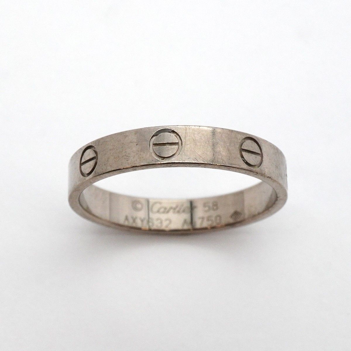 5jib0127 カルティエ リング ミニラブ K18WG ホワイトゴールド ＃58 メンズ