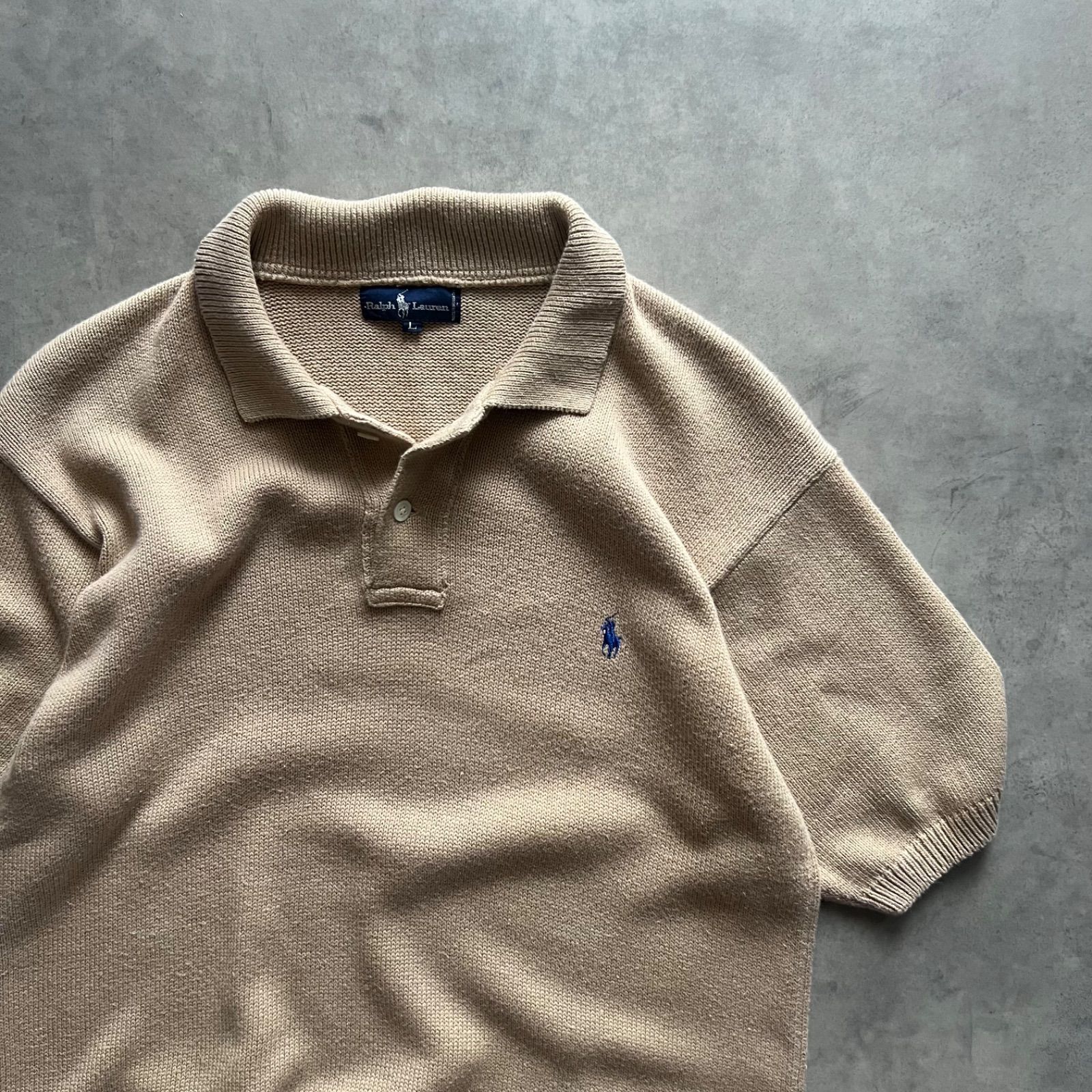 90's Ralph Lauren ラルフローレン コットンニット 90s Ralph Lauren cotton knit polo shirt ラルフローレン