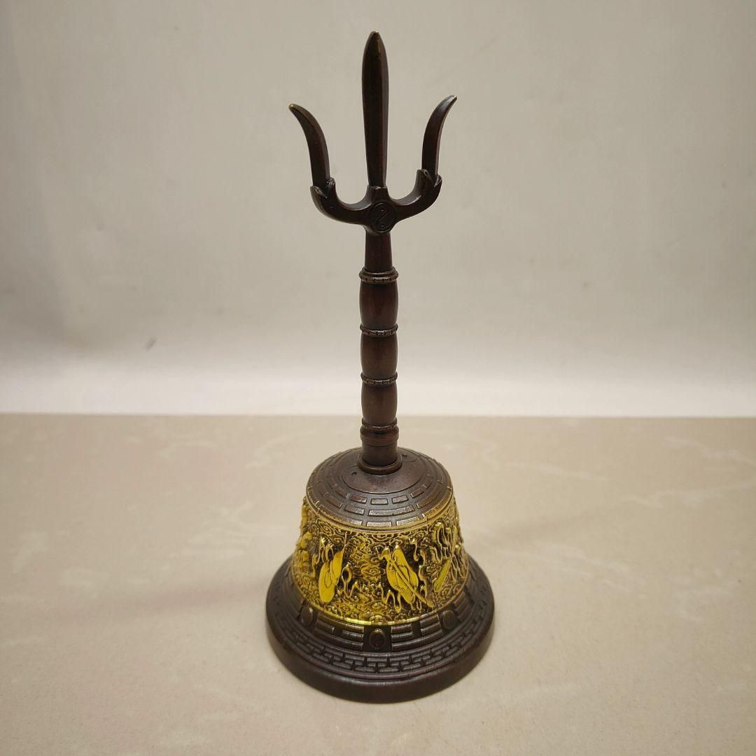 銅製 法器 三清揺鈴 太極八卦鈴 開運 風水 装飾品 工芸品 置物 【公式