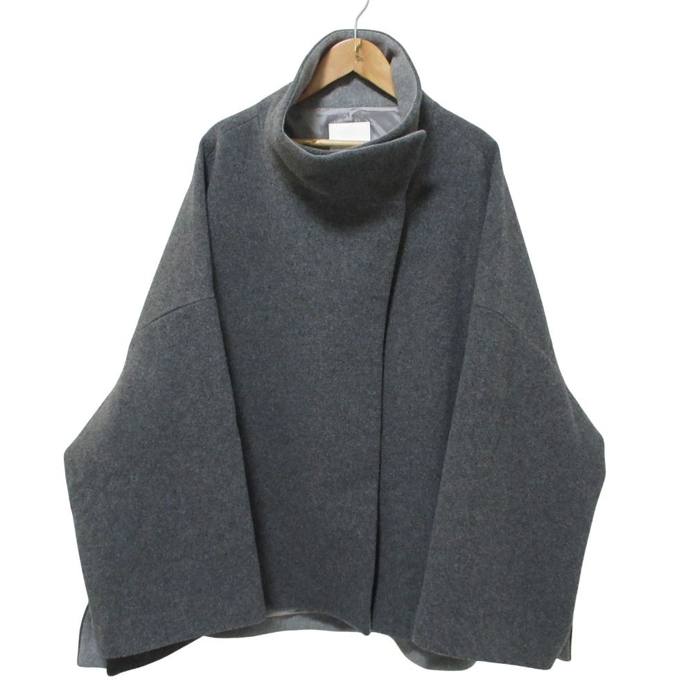 24AW ELENDEEK エレンディーク ケープスタンドカラーコート サイズF グレー レディース 古着