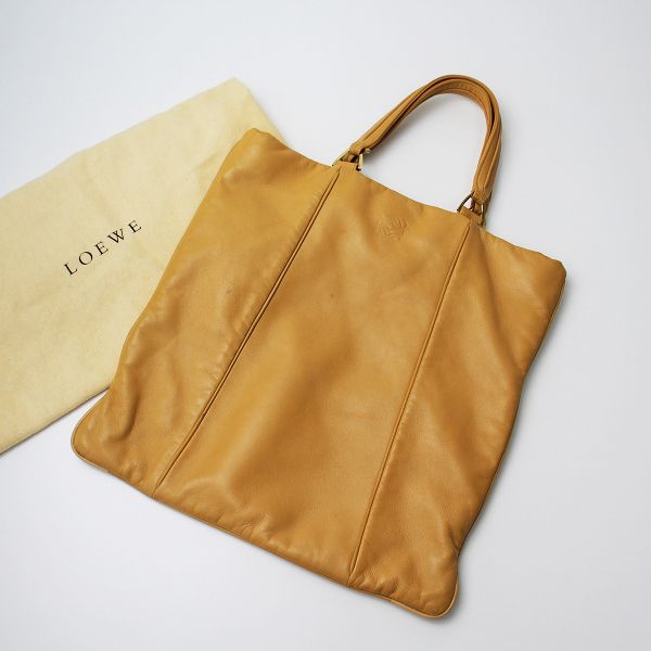 LOEWE ロエベ ラムレザー ハンドバッグ/キャメル トートバッグ 鞄