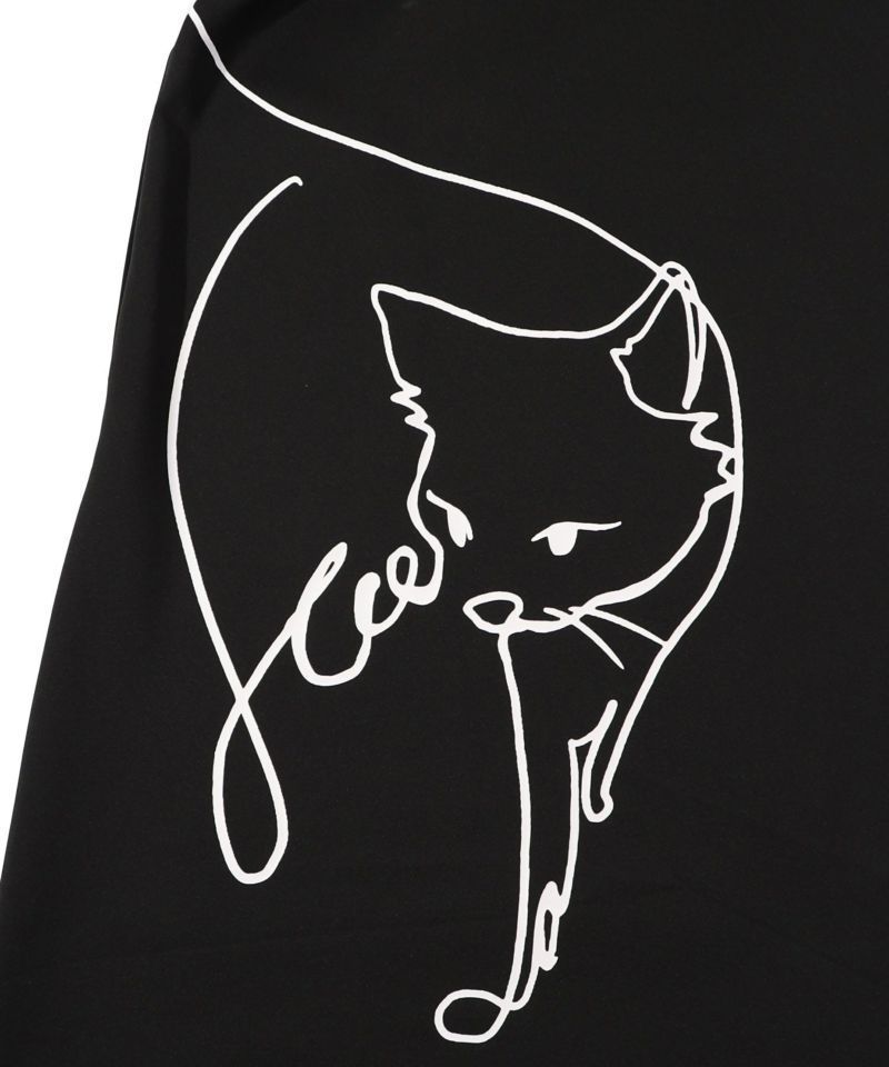 スカラー143693：ネコラバープリント ラインジャージワンピース