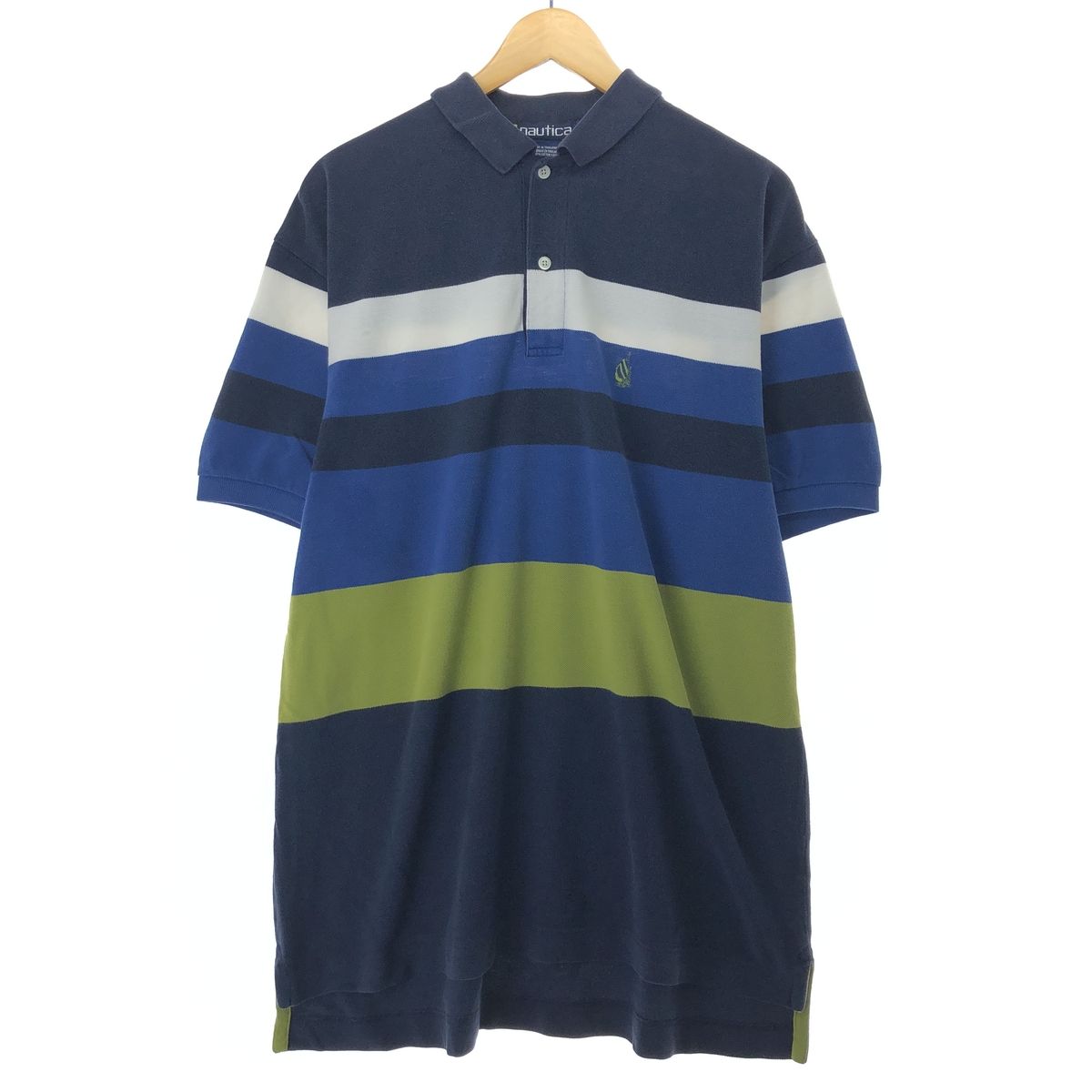 古着 90年代 ノーティカ NAUTICA 半袖 ボーダー ポロシャツ メンズXL ヴィンテージ/eaa410740