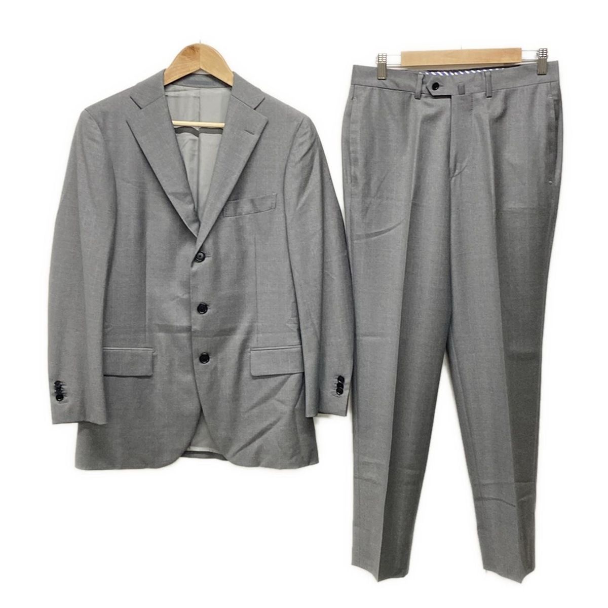 TOMORROWLAND トゥモローランド シングルスーツ メンズ - グレー×ライトグレー ストライプ|Loro Piana ELEGANZA