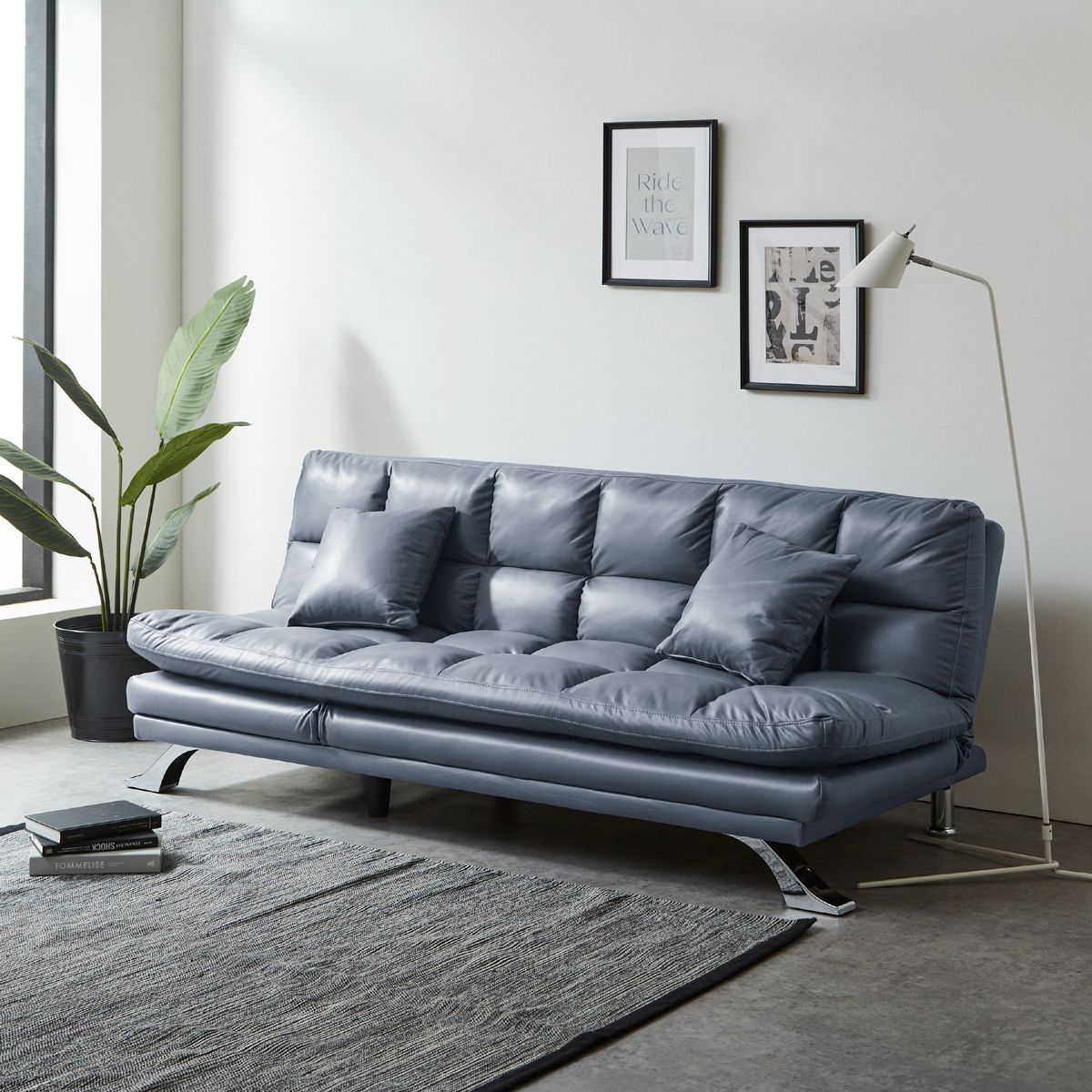 新品 ソファベッド W120 幅120cm セミダブル ブラウンファブリック ②