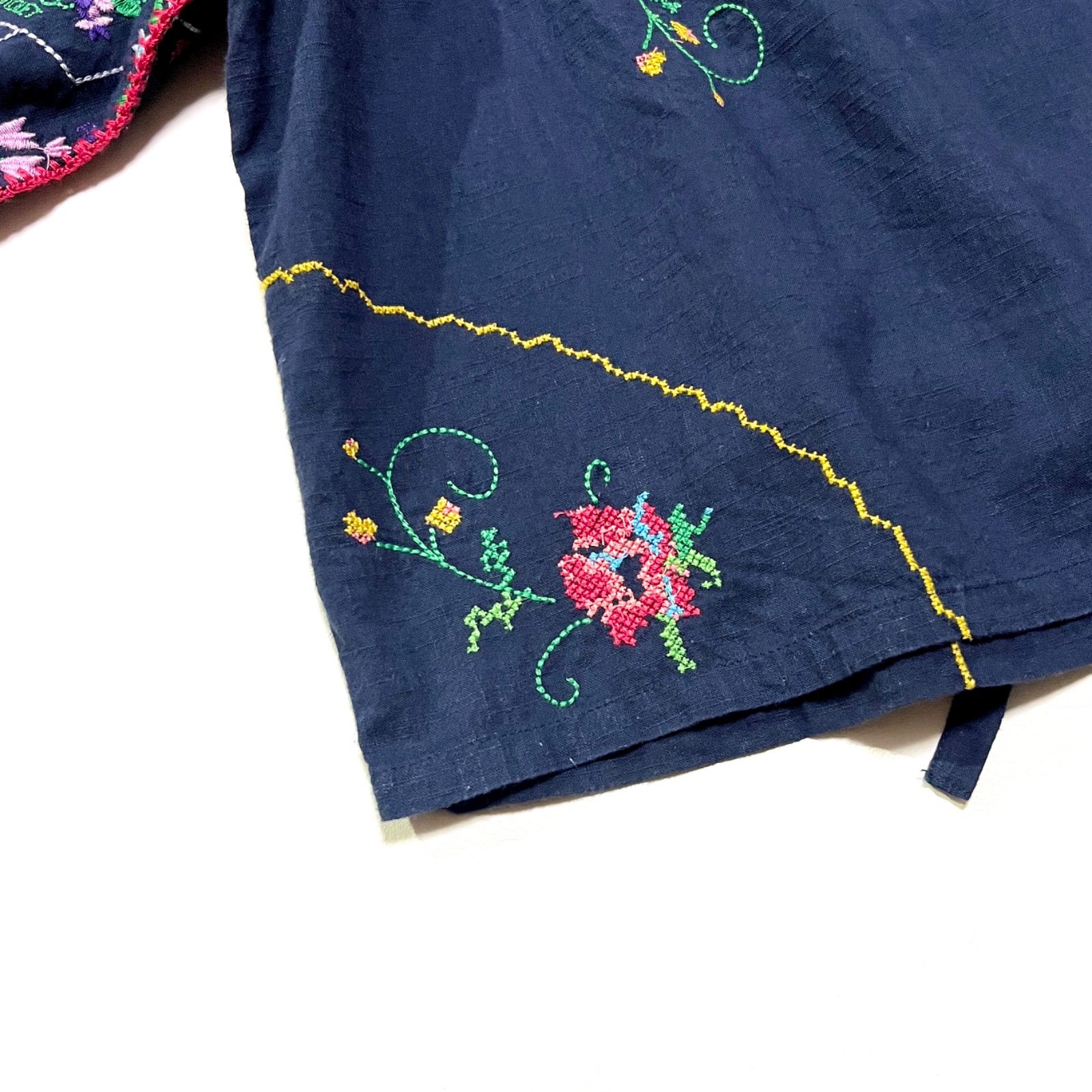  cE 46 Freeda 2025 SS フラワー刺繍ブラウス スクエアネック総柄シャツ 定価22 000円 五分袖 七分袖 シャツ ブラウス