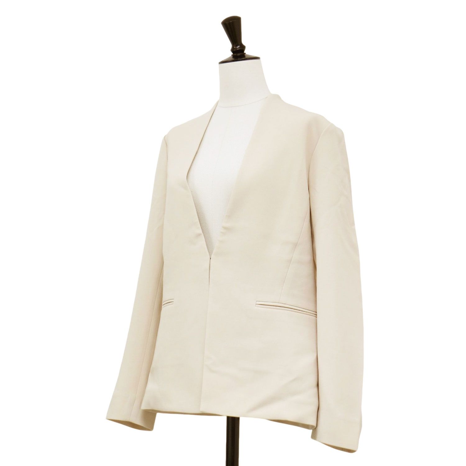 【中古】セオリーリュクス LIVE 2 GILL ＆ LIVE 2 CAROL セットアップ ノーカラージャケット ベージュ 美品】theory luxe セオリーリュクス ジャケット ベージュ サイズ:36 S