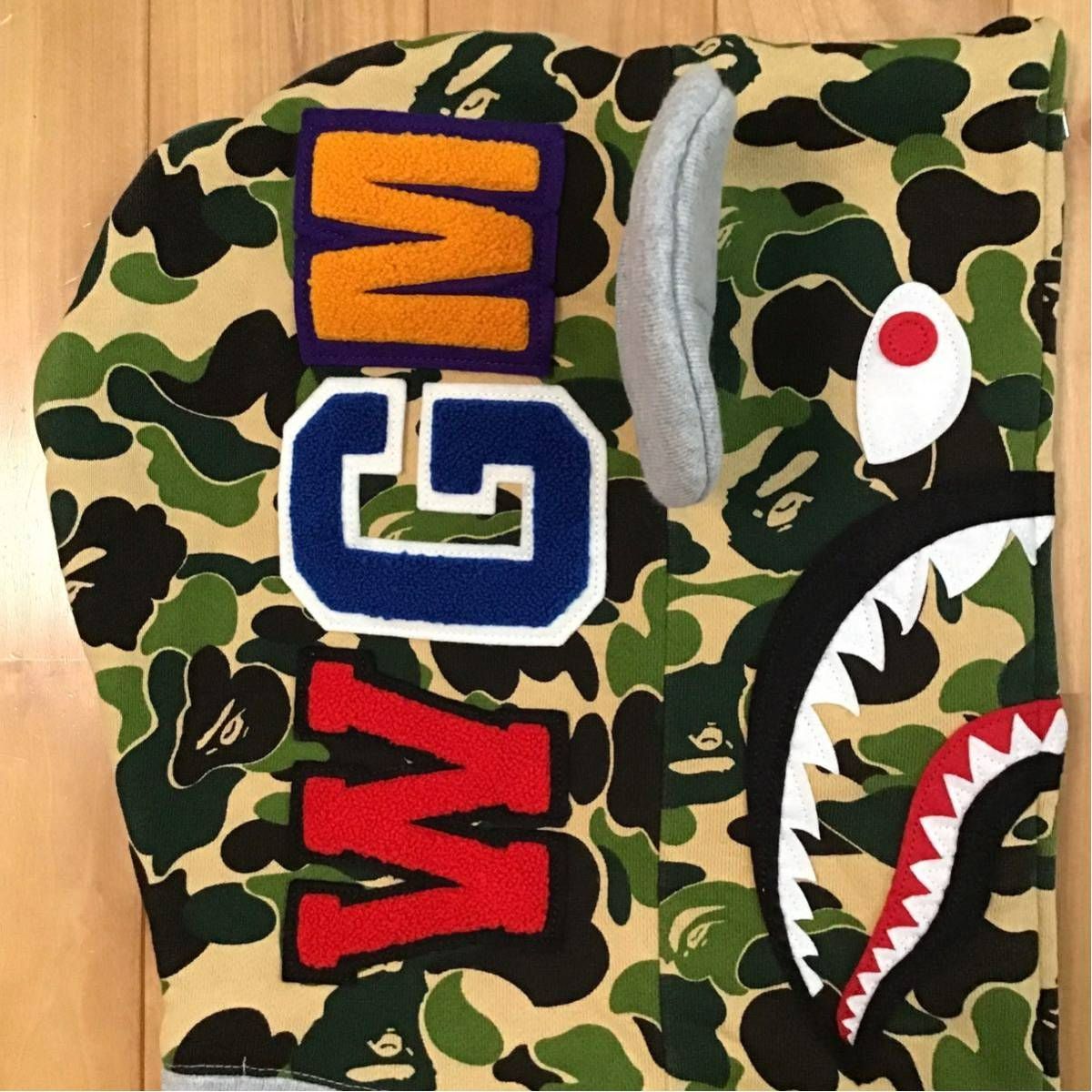 BE@R shark full zip hoodie Lサイズ グレー a bathing ape BAPE camo