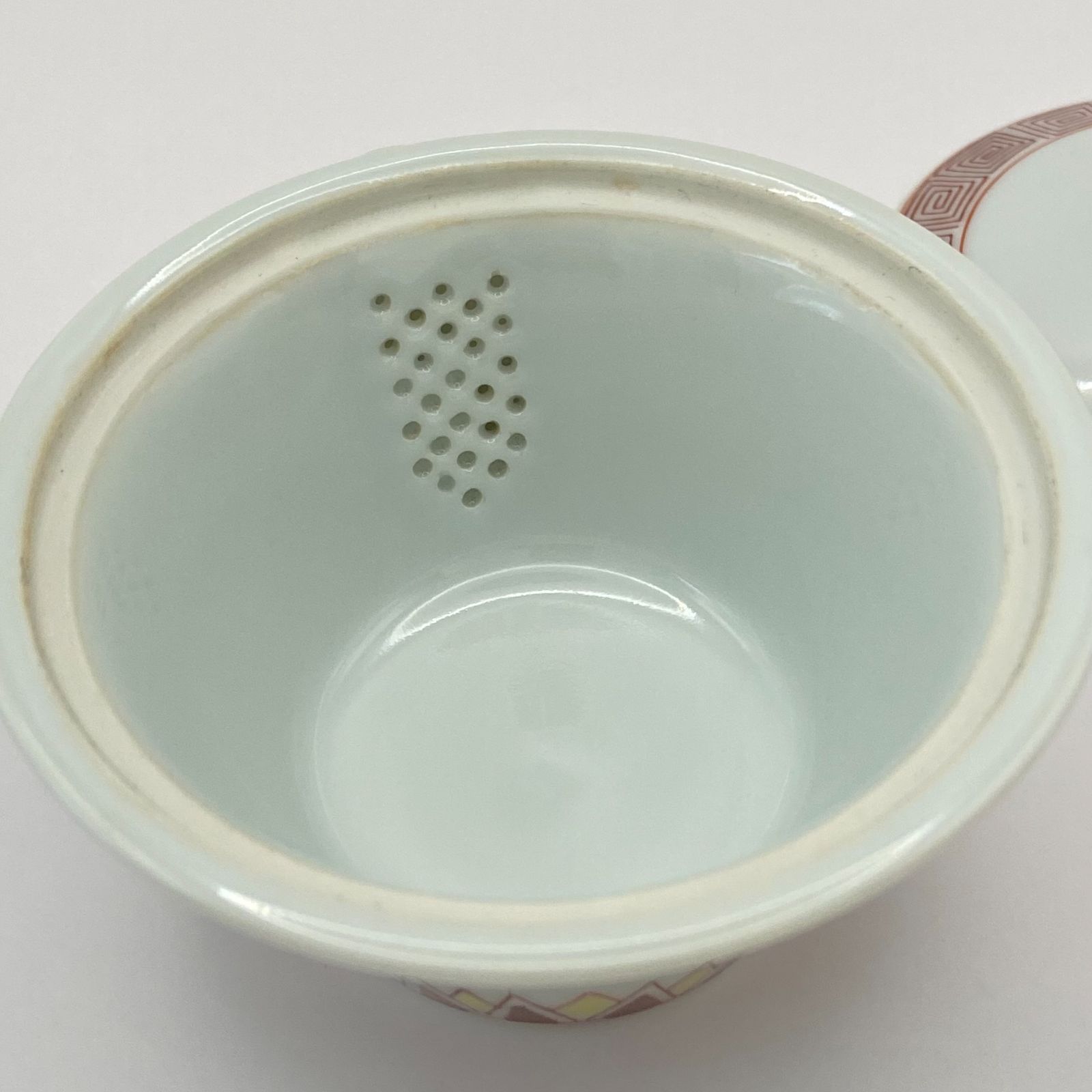 宝瓶急須 赤絵雷文 加藤和峰 紙箱入 煎茶道具 茶器 陶磁器 未