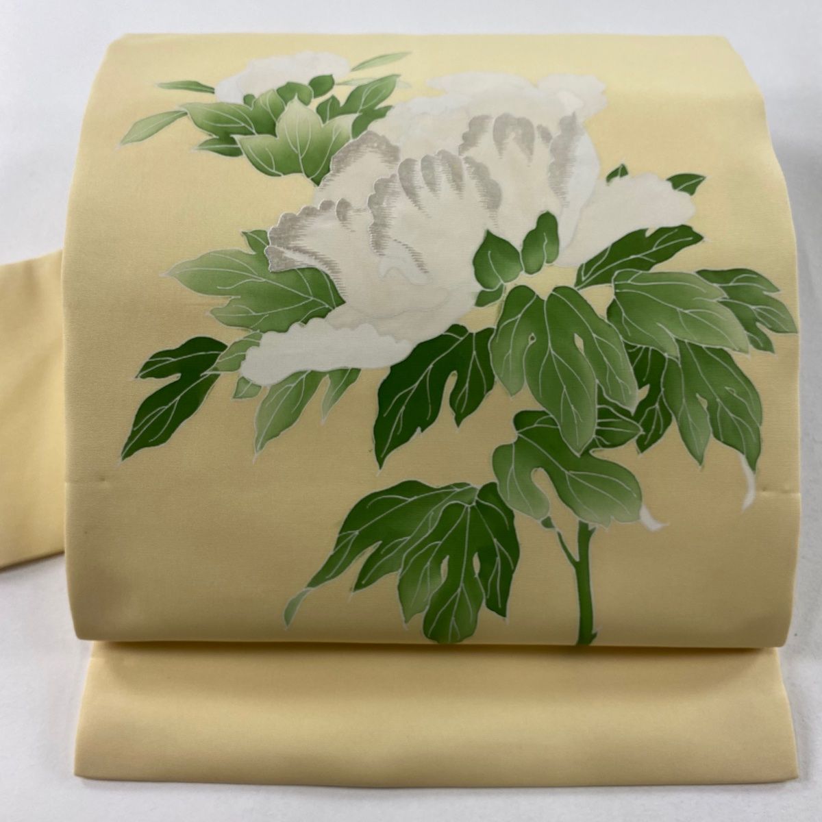 名古屋帯 秀品 草花 刺繍 ベージュ 正絹