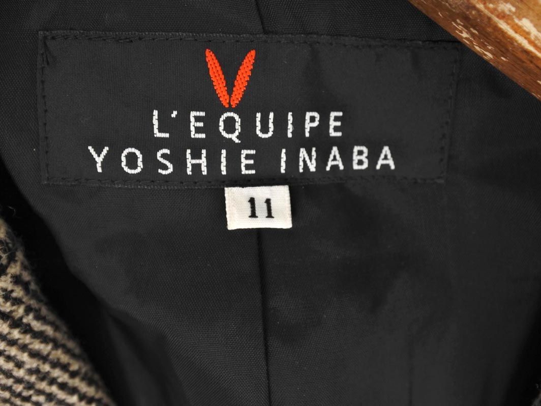 LEQUIPE yoshie inaba レキップ ヨシエイナバ カシミヤ混 千鳥柄
