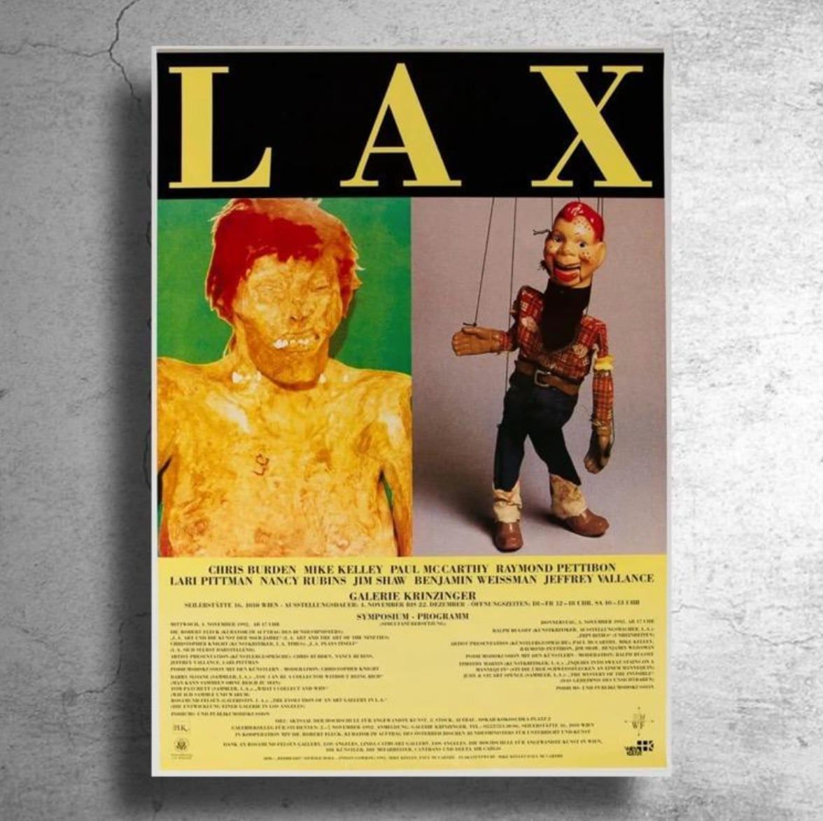 希少！現代美術家『マイク・ケリー』1992年ドイツでの展示ポスター