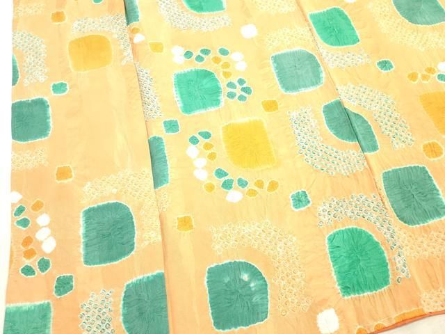 平和屋着物○上質な小紋 紬地 絞り 鹿の子間道 正絹 逸品 CAAU2889yc