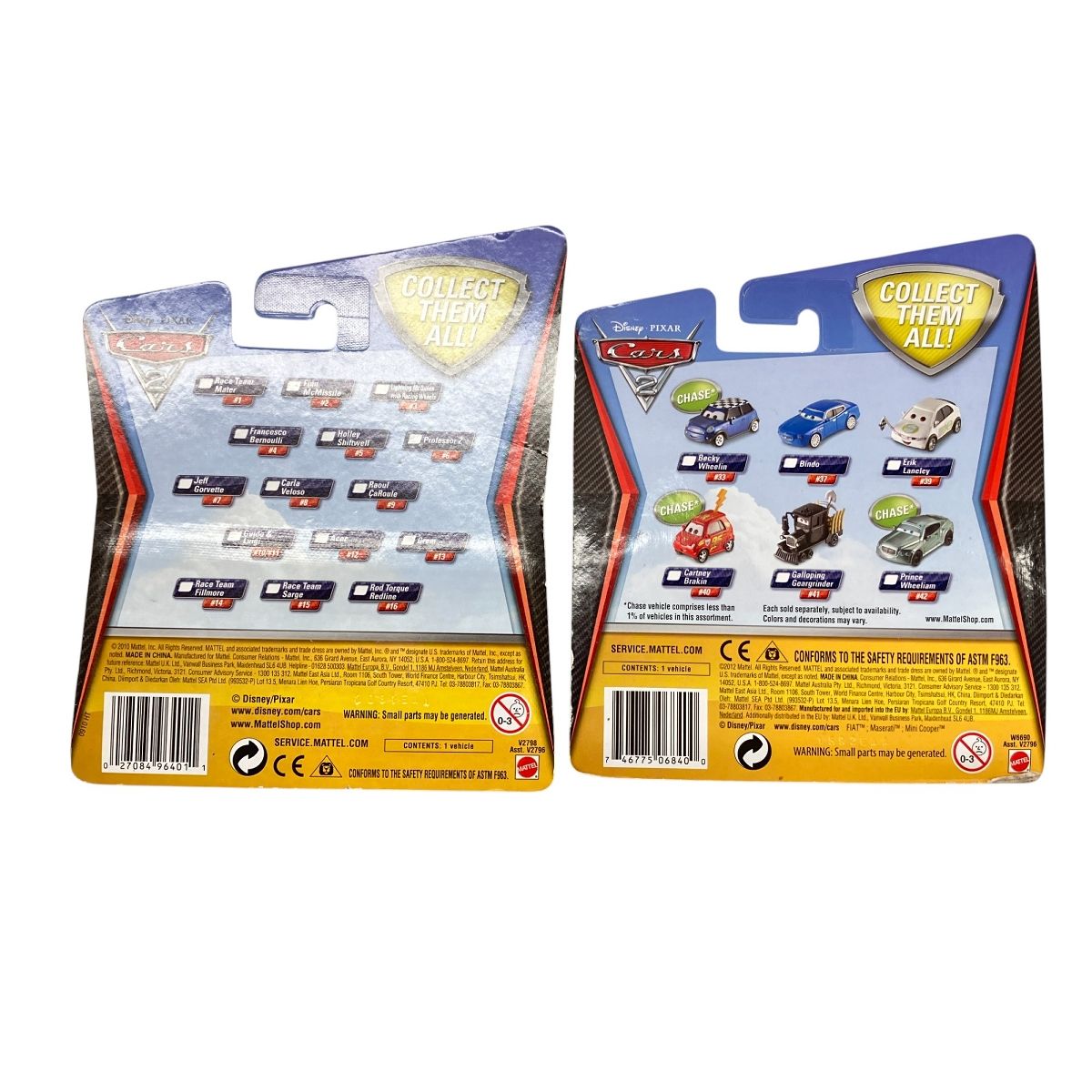 MATTEL Disney PIXAR カーズ2 ミニカー 8点 おまとめ セット