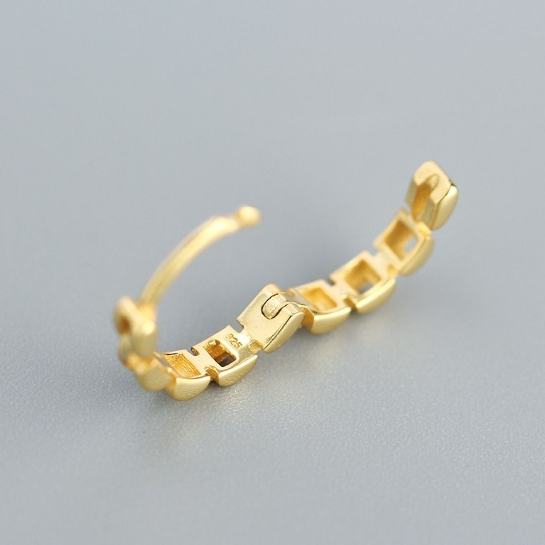 高級！！フープピアス イエローゴールド　S925 ピアス　k18コーティング K18フープピアス(外径14.5mm)。つけっぱなし・デイリーユースに