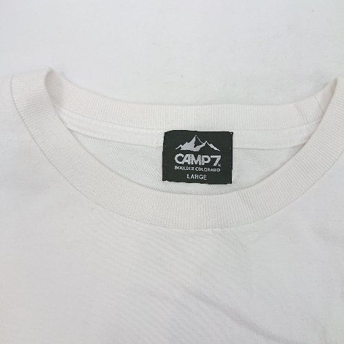 ◇ CAMP7 キャンプセブン 半袖 Tシャツ サイズLARGE ホワイト メンズ E  【1407020022194】