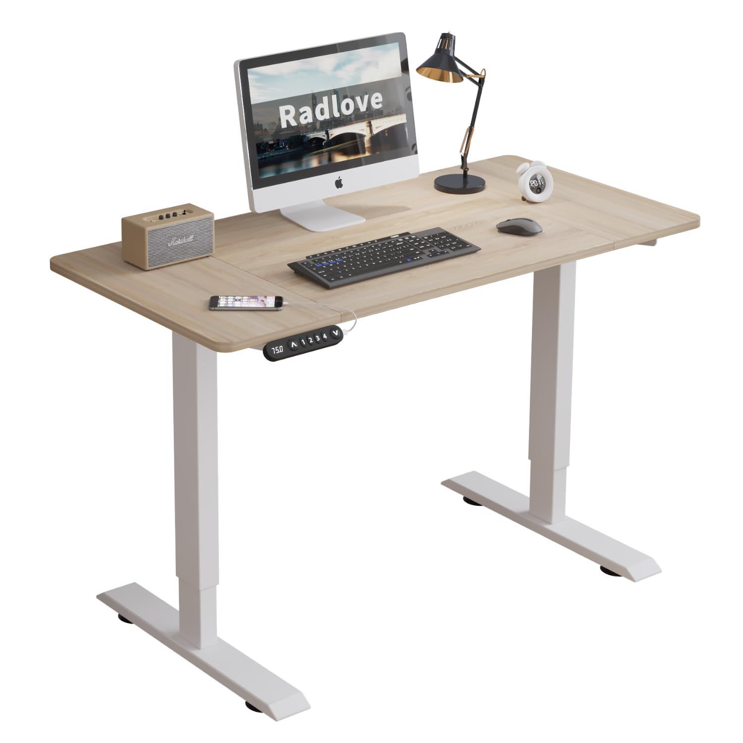 非常に有望な ゲーミングデスク 机 パソコンデスク 電動昇降式スタンディングデスク パソコンラック 昇降式 PCデスク つくえ 高さ調節 デスク 高さ調節メモリー機能付き 幅120CM×奥行60CM Radlove 高さ69 115CM オーク