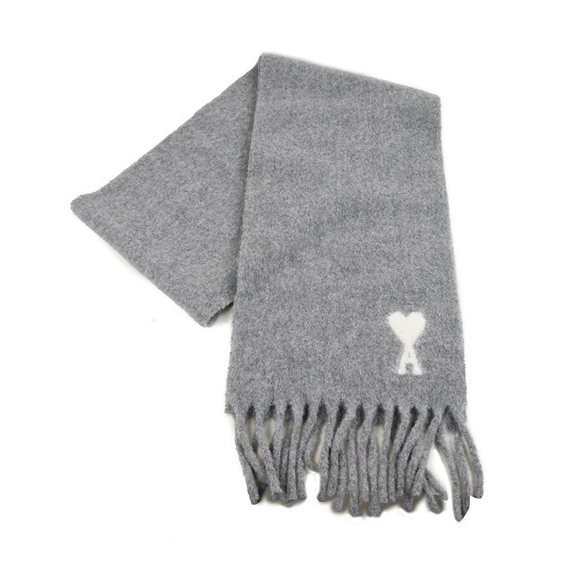 AMI PARIS ALEXANDRE MATTIUSSI アミ パリス アルパカマフラー USF673 AW0004 050 GRIS イタリア正規品 2025-2026AW