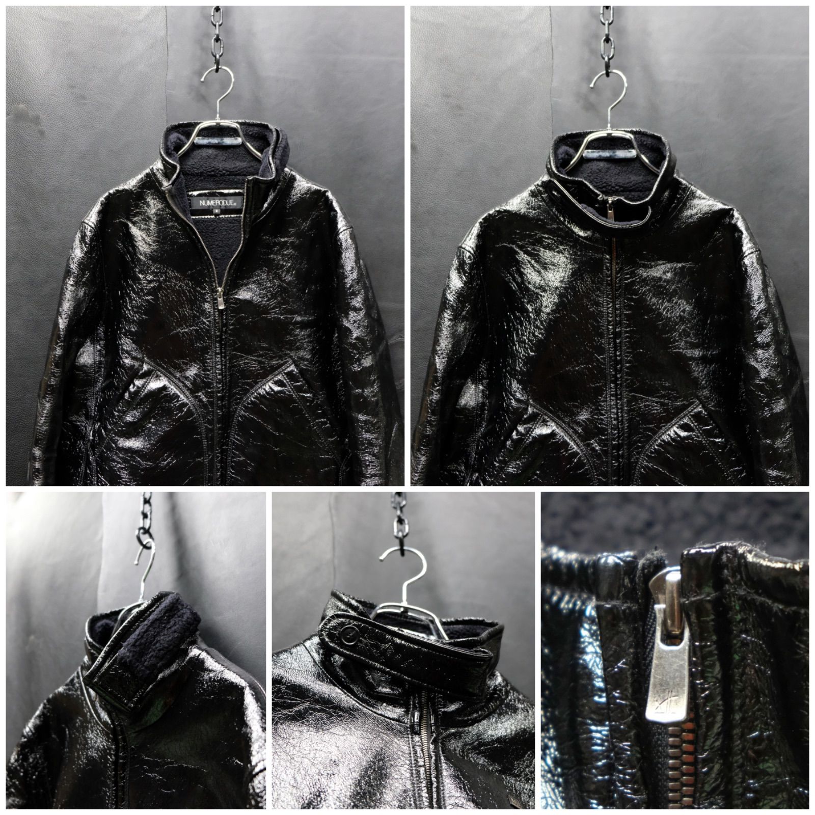 NUMERODUE ペレシーマ エナメルレザージャケット 裏ボア Msize y2k oos