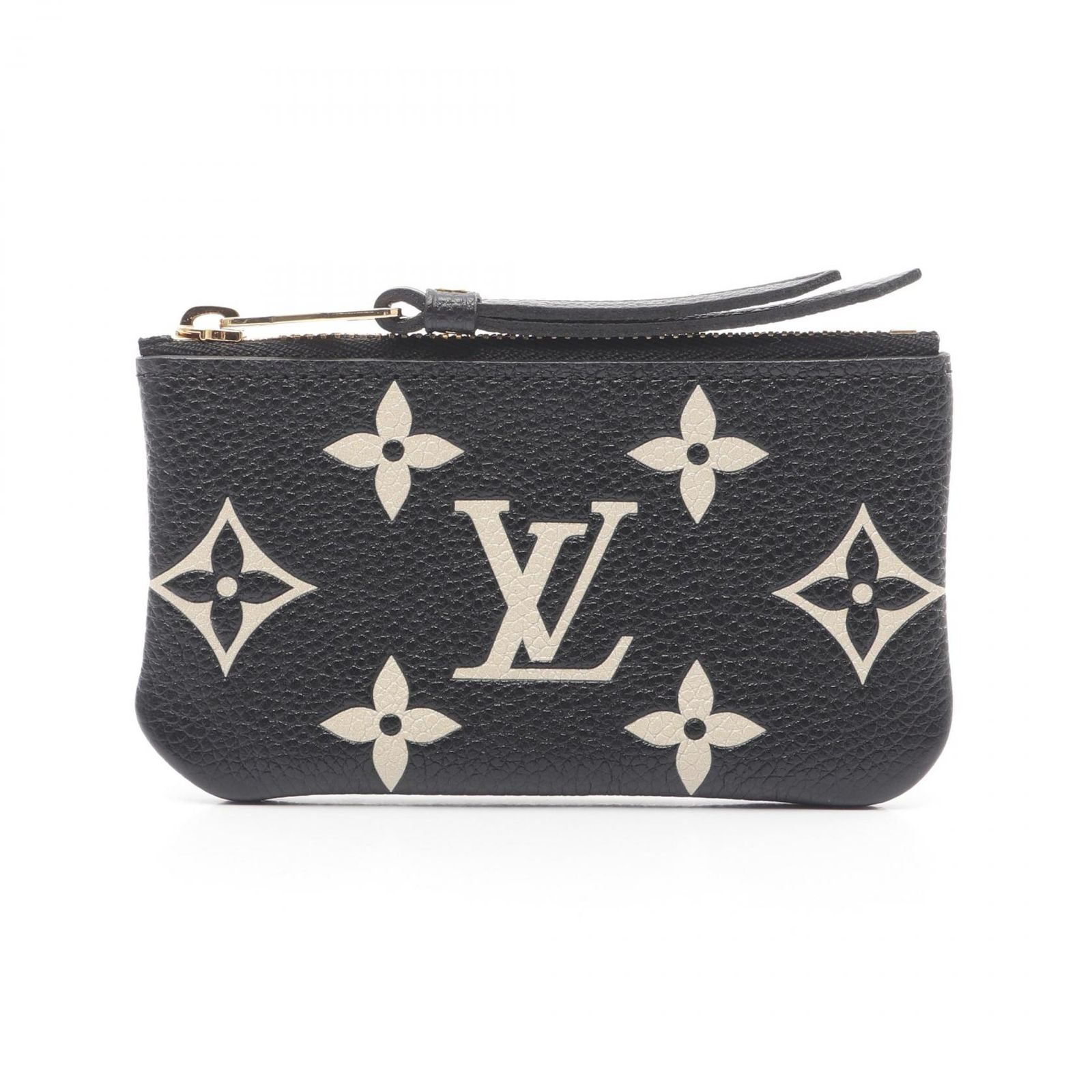 ルイ ヴィトン LOUIS VUITTON コインケース ポシェット クレ バイ M80885 ノワール|ベージュ レザー ポシェット クレ レディース Used A