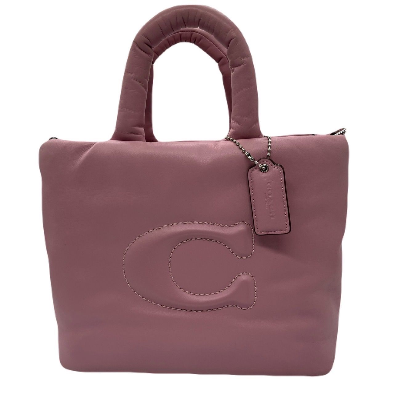 希少色<!-利用不可文字-!>COACH ピロー トートバッグ ナッパレザー 