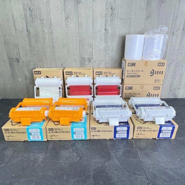 MAX Bepop ビーポップシート TAPEROLL 2箱 ビーポップ用インクリボンカセット SL-R105T R150T R103T R122TH 9箱セット【中古】/66089