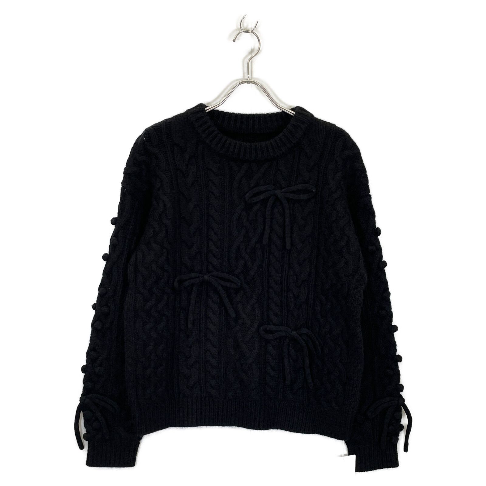 gypsohila ジプソフィア リボンケーブルニット ネイビー ジプソフィア