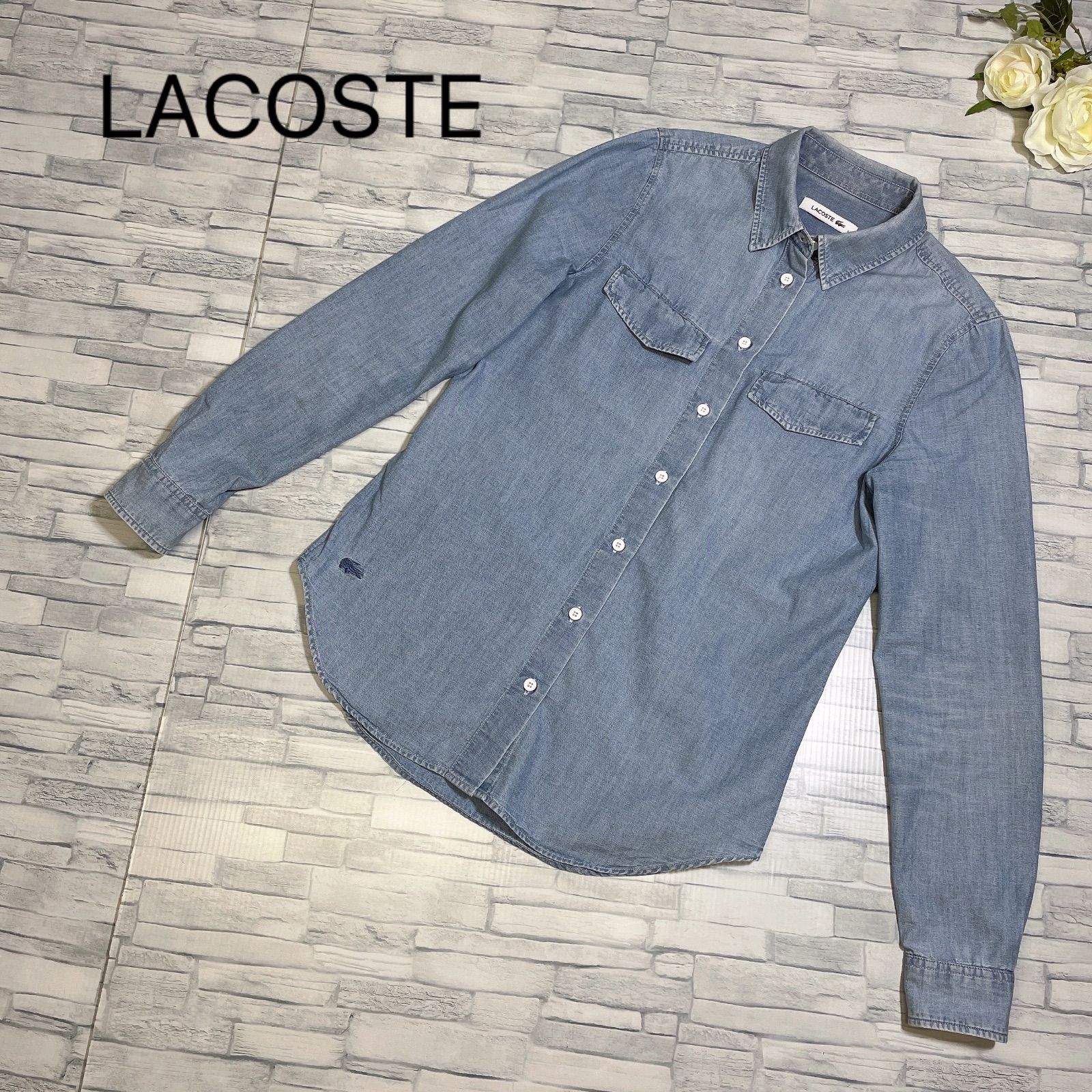 LACOSTE ラコステ デニムシャツ コットン サイズ34 - メルカリ