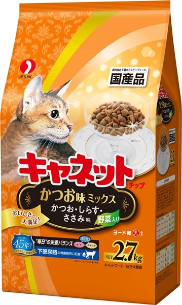 【同梱】【5個セット】 ペットライン キャネットチップかつお味ミックス2.7kg