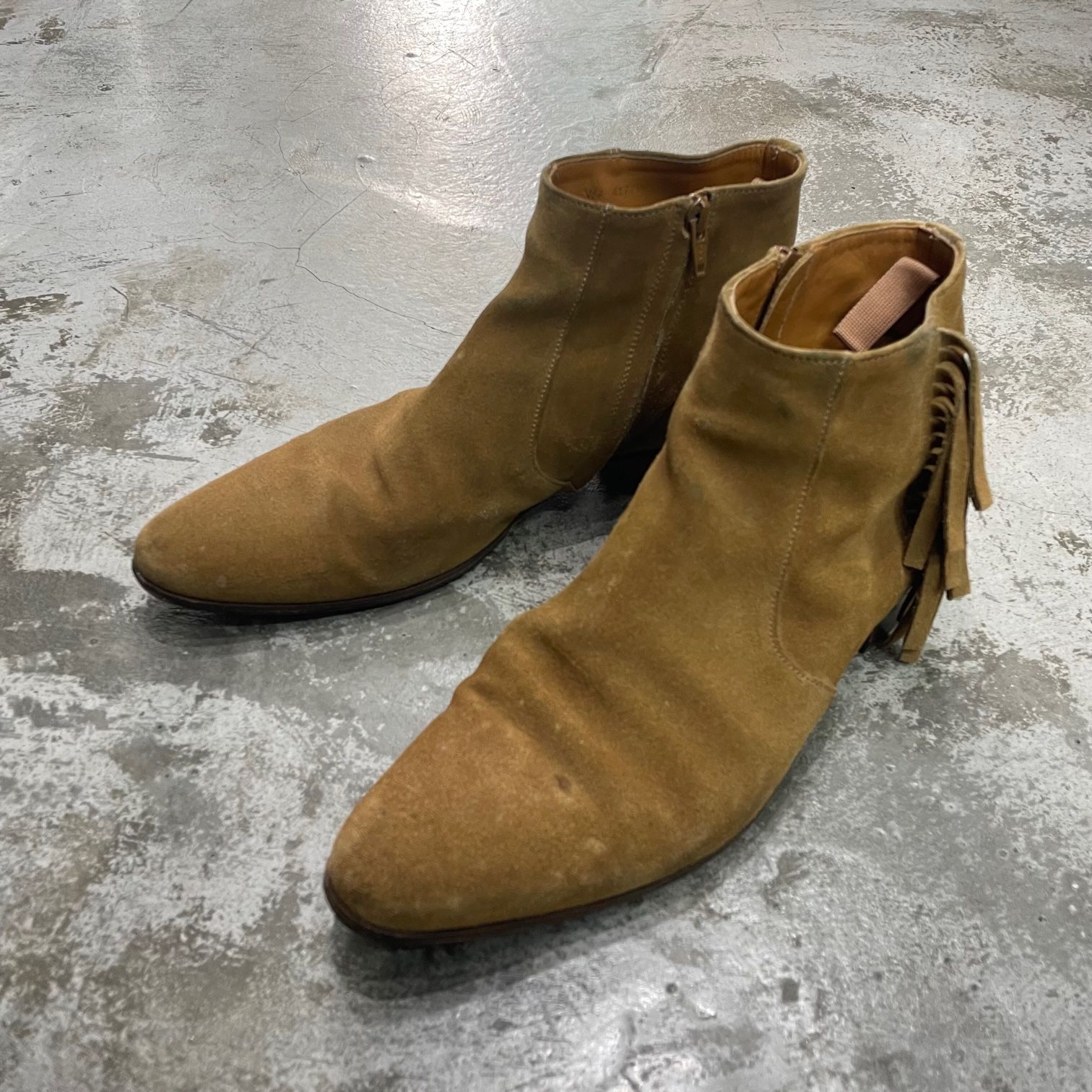 SAINT LAURENT PARIS サンローランパリスウェードフリンジブーツ