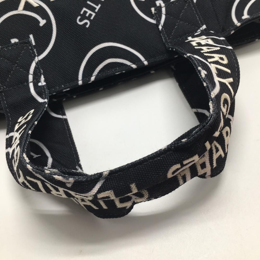 パーリーゲイツ カートバッグ 黒×白 ニコちゃん総柄 スマイル