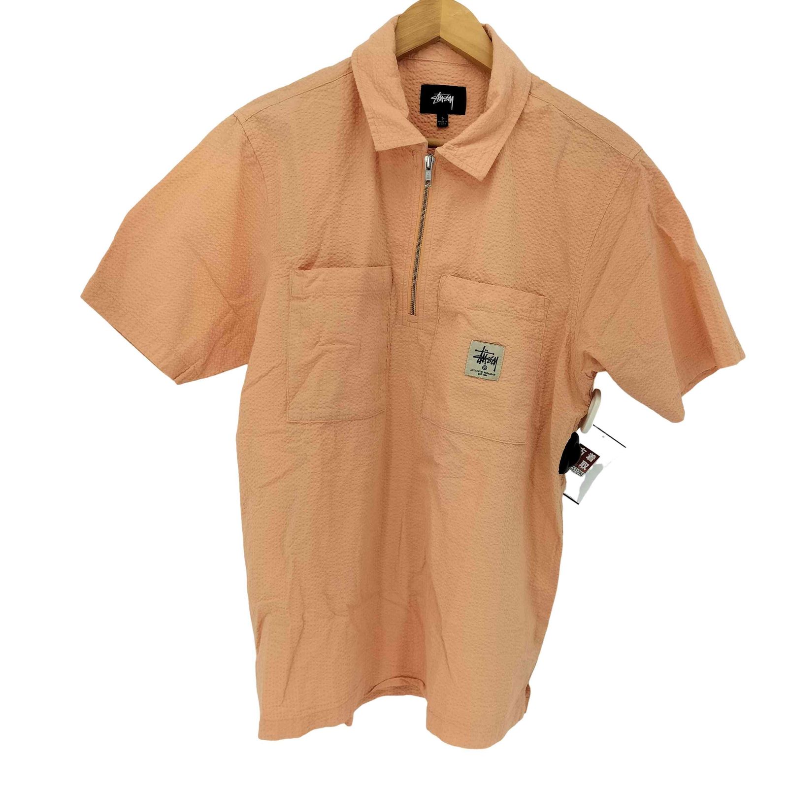 ステューシー Stussy ハーフジップ シアサッカー ワークシャツ メンズ 